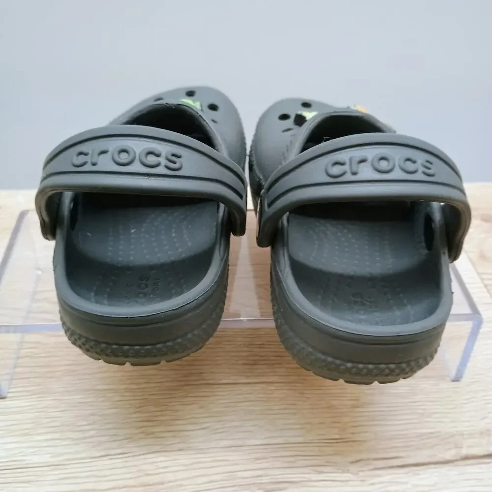 Crocs Unisex Kids 7 Classic Clogs Space Alien Astronaut Dark Gray Sandals